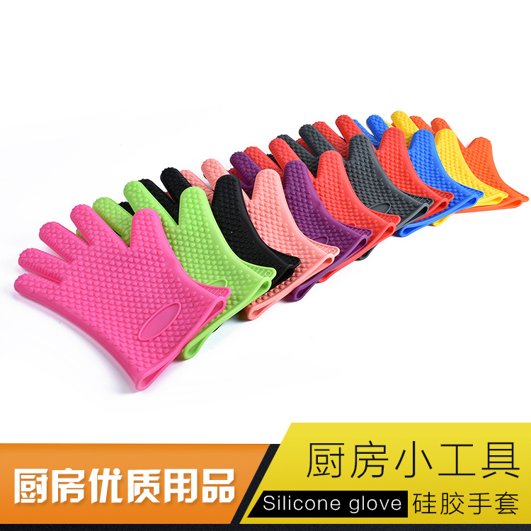 烘培微波爐烤箱專用矽膠手套廚房隔熱防燙烘焙工具 五指烘培手套批發・進口・工廠・代買・代購