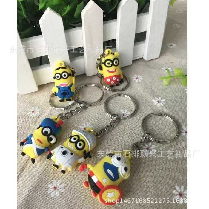 廠傢專業生產3D卡通鑰匙扣,PVC小黃人鑰匙扣,創意促銷禮品定製批發・進口・工廠・代買・代購