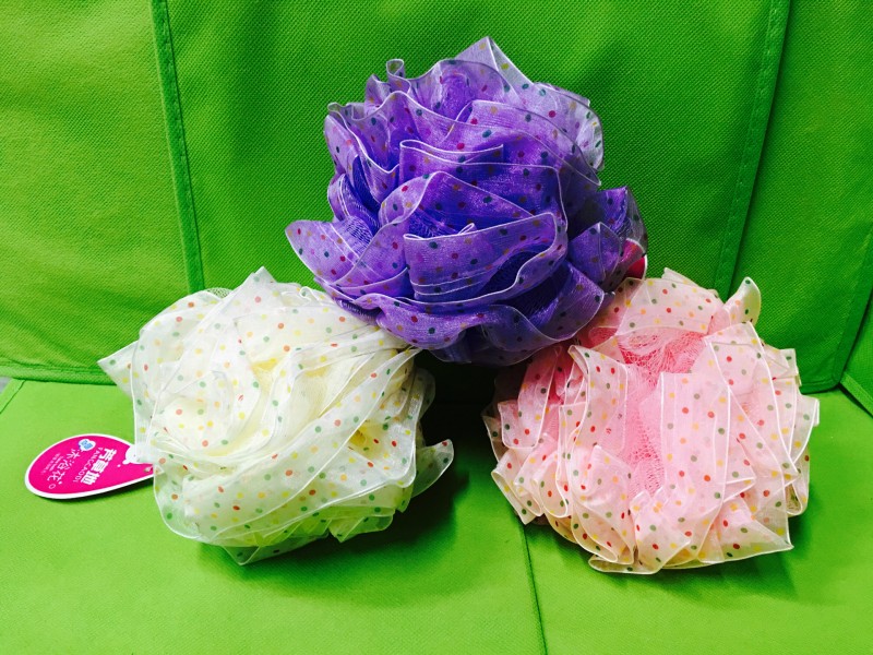 韓式沐浴球打泡泡彩色愛心浴花帶掛繩超柔沐浴花工廠,批發,進口,代購