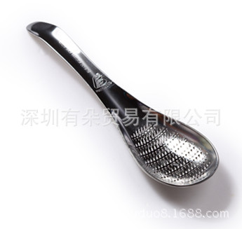 不銹鋼薑蒜研磨勺 磨中藥磨水果 磨蓉泥研磨湯匙 鏡光款研磨勺子批發・進口・工廠・代買・代購