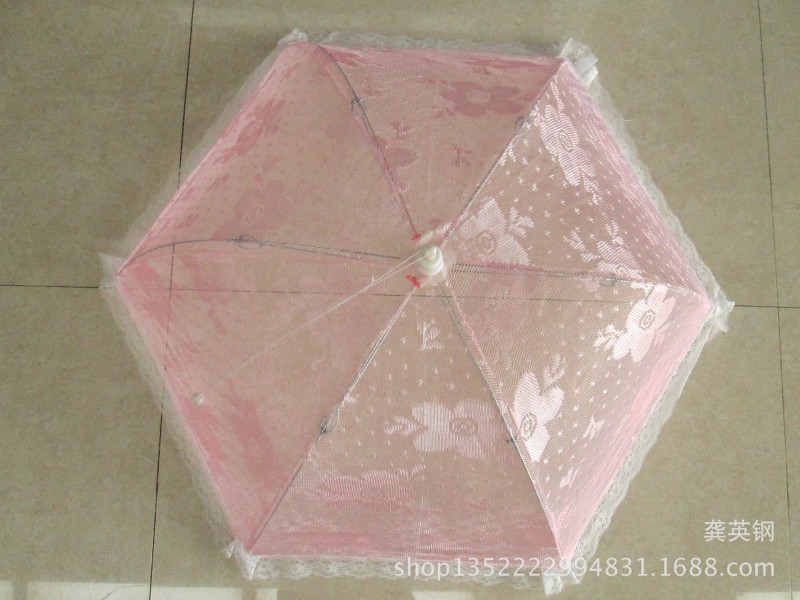 小玲瓏活動菜罩  精品蕾絲  傘形折疊  加厚網佈食品罩 9.9元批發工廠,批發,進口,代購
