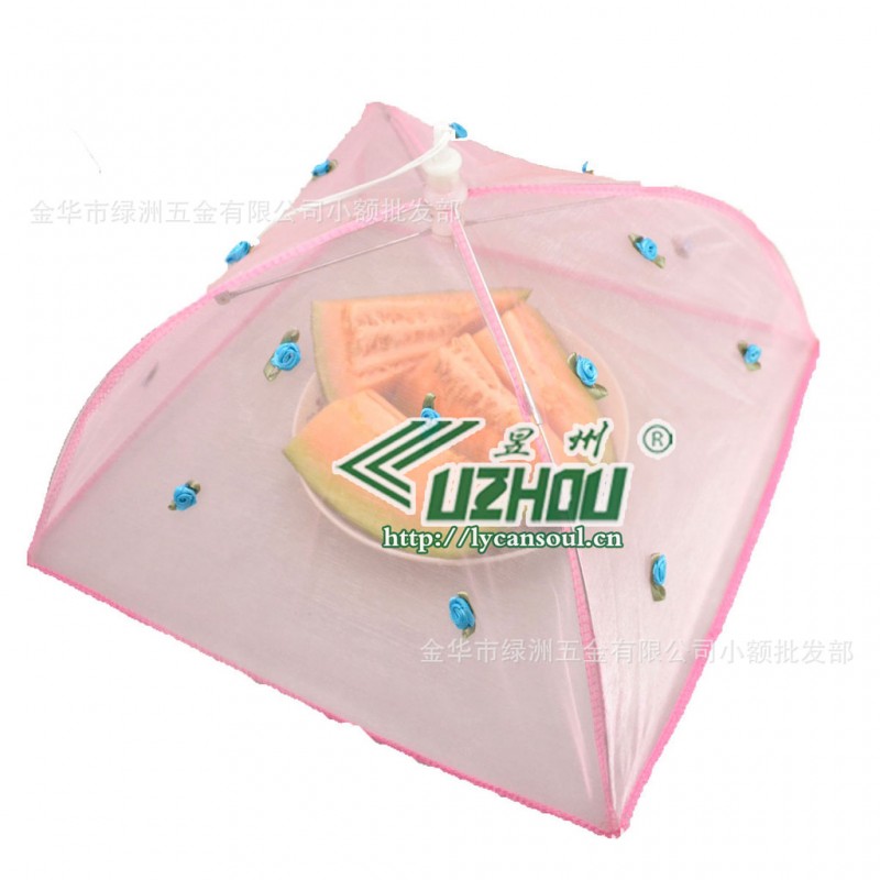 高檔可折疊拆卸食物罩防蠅罩珍珠紗菜罩飯菜罩16朵玫瑰5030批發・進口・工廠・代買・代購