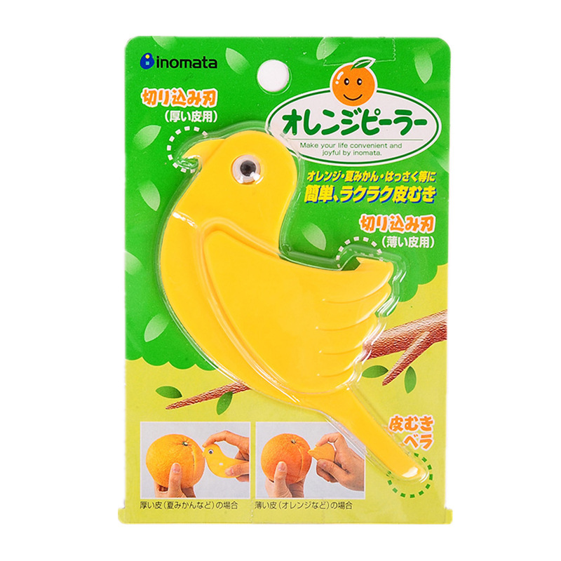 日本進口inomata水果桔子橙子剝皮器可愛小鳥塑料剝開橙器批發代批發・進口・工廠・代買・代購