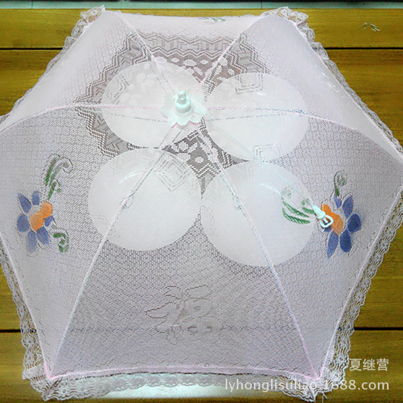 傢居必備折疊食物罩 活動飯菜罩圓形蕾絲 韓版印花餐桌蓋菜罩工廠,批發,進口,代購