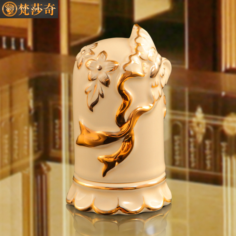 梵莎奇歐式牙簽筒陶瓷牙簽盒時尚創意牙簽座傢居酒店 餐桌禮品工廠,批發,進口,代購