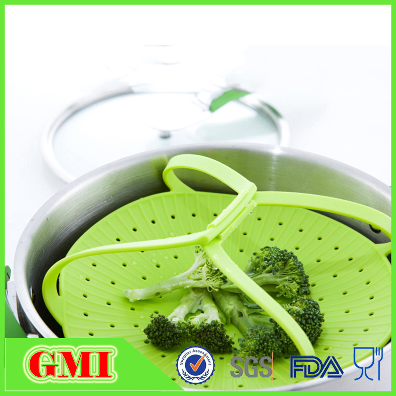 廠傢現模批發矽膠折疊漏籃 矽膠蒸籠 水果洗菜漏籃 矽膠瀝水籃批發・進口・工廠・代買・代購