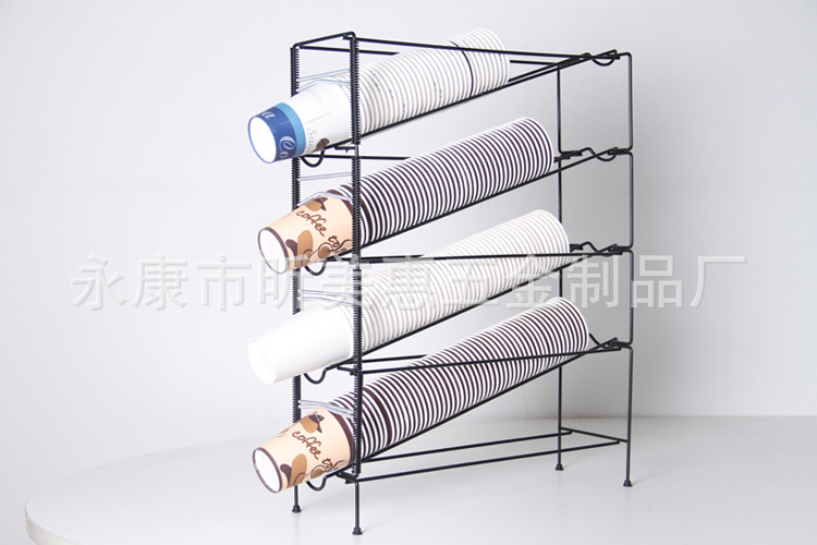 廠傢直銷供應咖啡連鎖店專用鐵製紙杯架 咖啡杯陳列架 帶彈簧固定工廠,批發,進口,代購