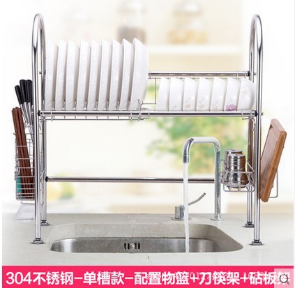 廚房置物架304不銹鋼碗架單水槽瀝水架 放碗碟架碗筷濾水收納架工廠,批發,進口,代購