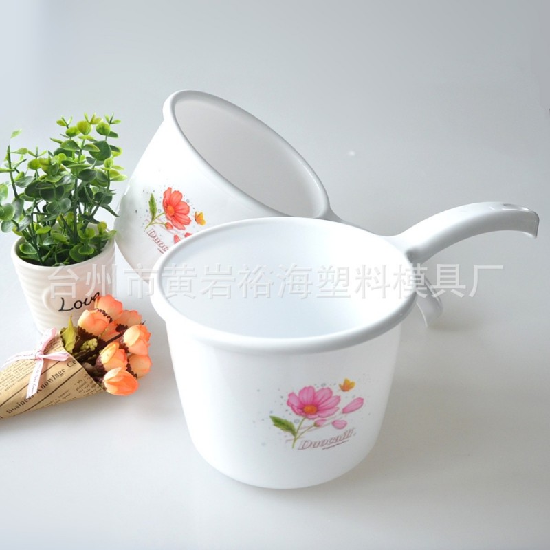 白色印花朵水勺 多功能廚房水勺 新品塑料水勺 環保水勺批發・進口・工廠・代買・代購