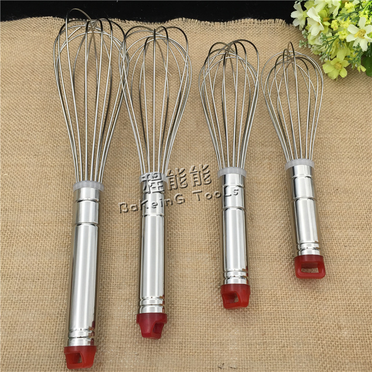 烘焙工具供應紅頭不銹鋼手動打蛋器 烘焙器 攪拌雞蛋8寸批發・進口・工廠・代買・代購