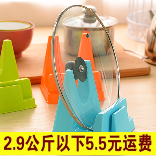 q廚房置物架 塑料鍋蓋架砧板架 創意鍋蓋座帶接油槽湯勺鏟子架工廠,批發,進口,代購