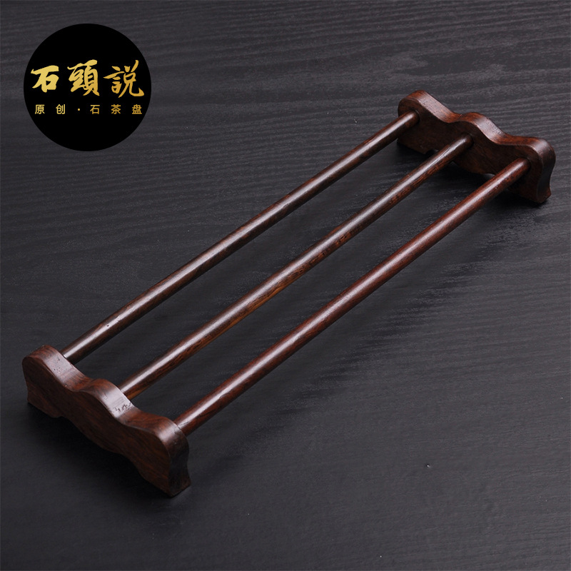 批發石頭說茶具配件茶杯架 實木茶架雞翅木黑檀木竹製茶盤架子工廠,批發,進口,代購
