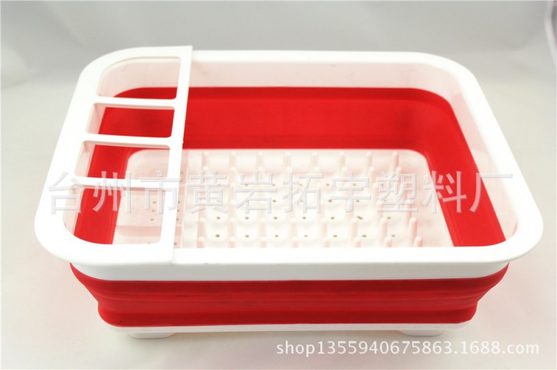供應【最新產品】可折疊瀝水流水細分格勺筷碗碟籃塑料收納架工廠,批發,進口,代購
