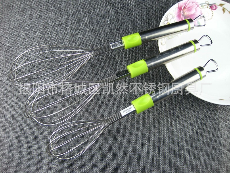 不銹鋼綠柄打蛋器 淘寶暢銷創意烘焙工具 廠傢批發定製攪蛋器批發・進口・工廠・代買・代購