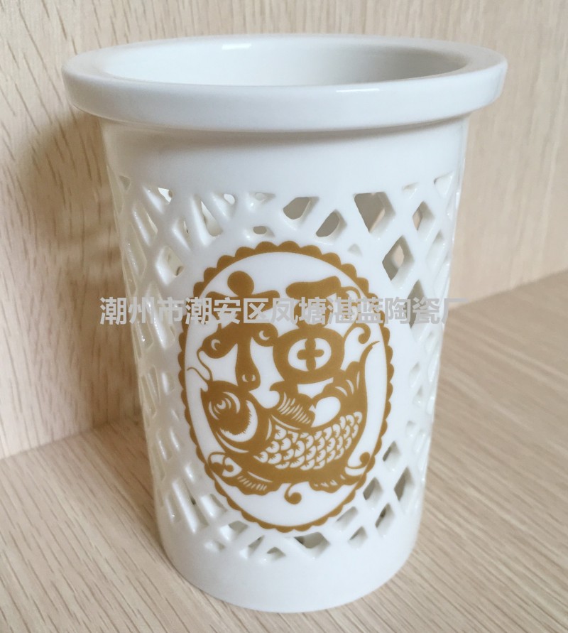 陶瓷貼花筷子筒 鏤空筷子筒日韓筒筷架防黴瀝水筷子盒筷籠配竹架工廠,批發,進口,代購