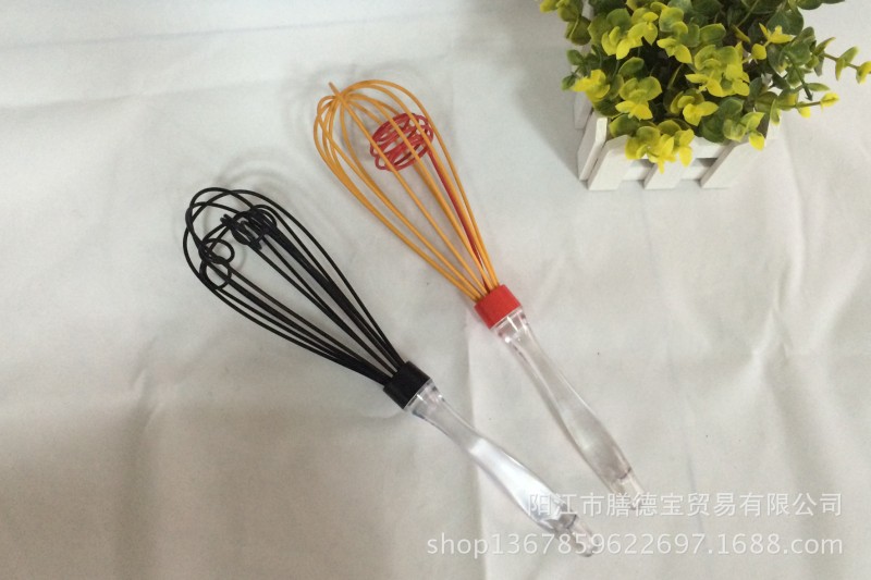 廠傢現貨 彩色10寸矽膠打蛋器 不銹鋼手柄雞蛋攪拌器 攪拌器 廚房批發・進口・工廠・代買・代購