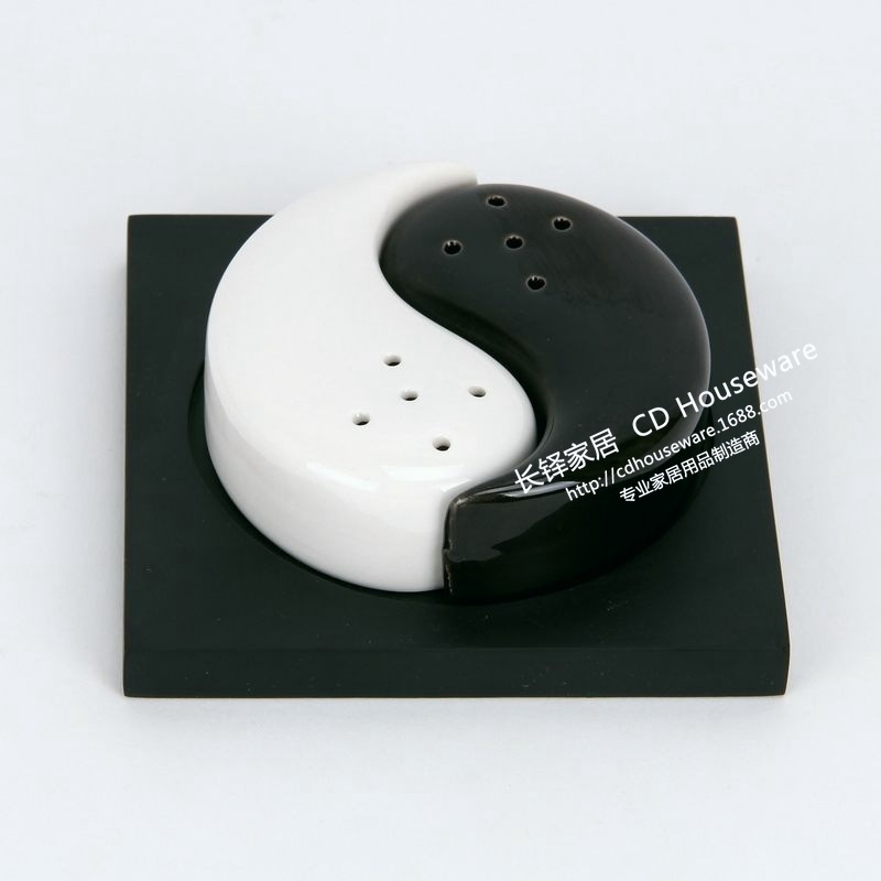 創意黑白系列陶瓷料罐-八卦造型粉罐廚房用品批發定製出口尾單工廠,批發,進口,代購