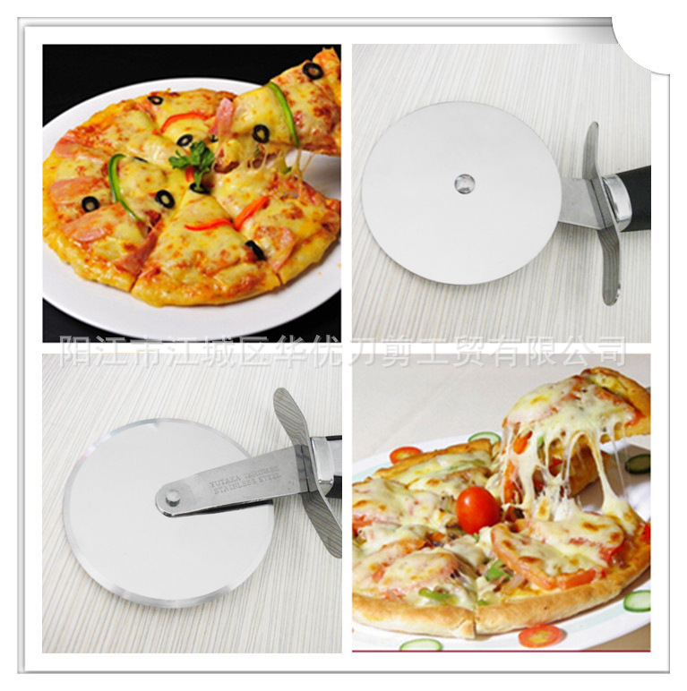 橡塑不銹鋼披薩刀/加厚披薩滾刀/430功能頭介餅刀薄餅pizza介餅器工廠,批發,進口,代購