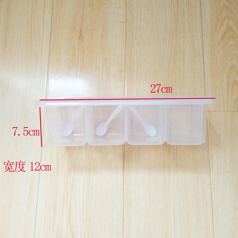 三格調料盒套裝水晶透明調料罐 塑料鹽罐糖罐創意調味罐帶勺批發・進口・工廠・代買・代購