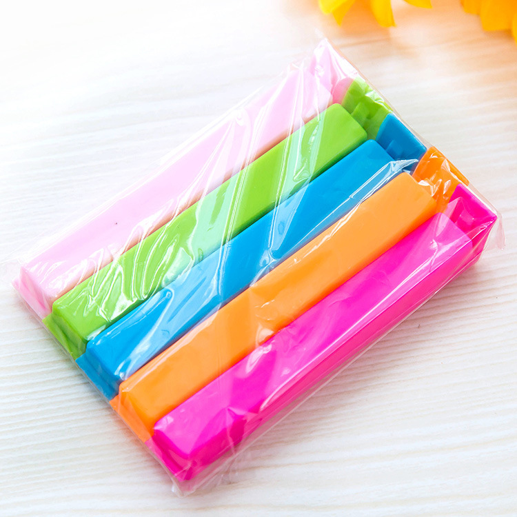 1350 優質塑料糖果色細長食品封口夾5個裝 零食塑料袋密封夾子工廠,批發,進口,代購