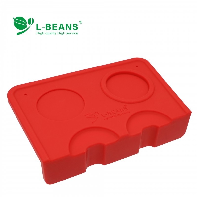 L-BEANS咖啡轉角墊防滑雙凹槽填壓器填壓座咖啡墊 壓粉墊 紅色批發・進口・工廠・代買・代購