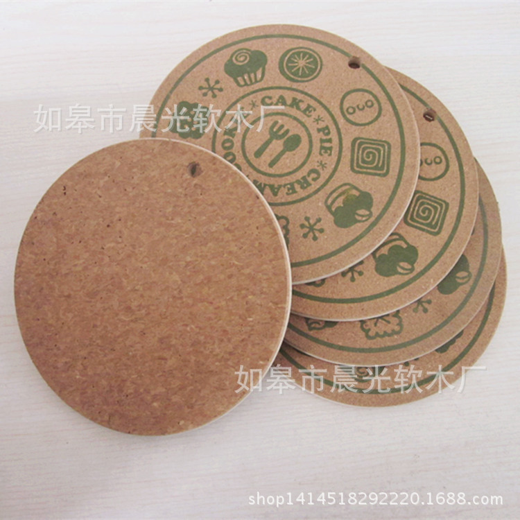 新款上市環保無毒印馬口鐵配套鍋墊花軟木杯墊 圓形墊子賣傢包郵批發・進口・工廠・代買・代購