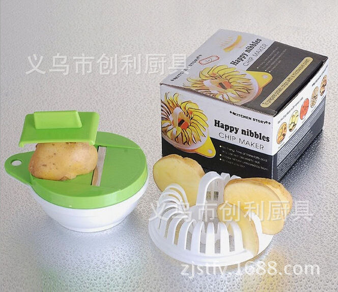 現貨供應熱銷款DIY微波爐烤薯片器 帶切片器燒烤薯片機套裝彩盒工廠,批發,進口,代購