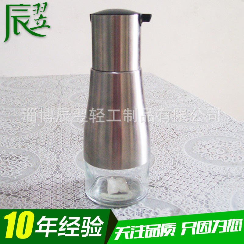 創意廚房油醋瓶 不銹鋼套皮 日式玻璃油醋瓶油壺醬油瓶玻璃油瓶工廠,批發,進口,代購