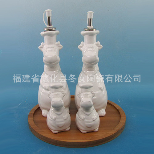 陶瓷油瓶調味瓶四件套廚房用品 陶瓷動物造型油瓶 胡椒罐 可LOGO批發・進口・工廠・代買・代購