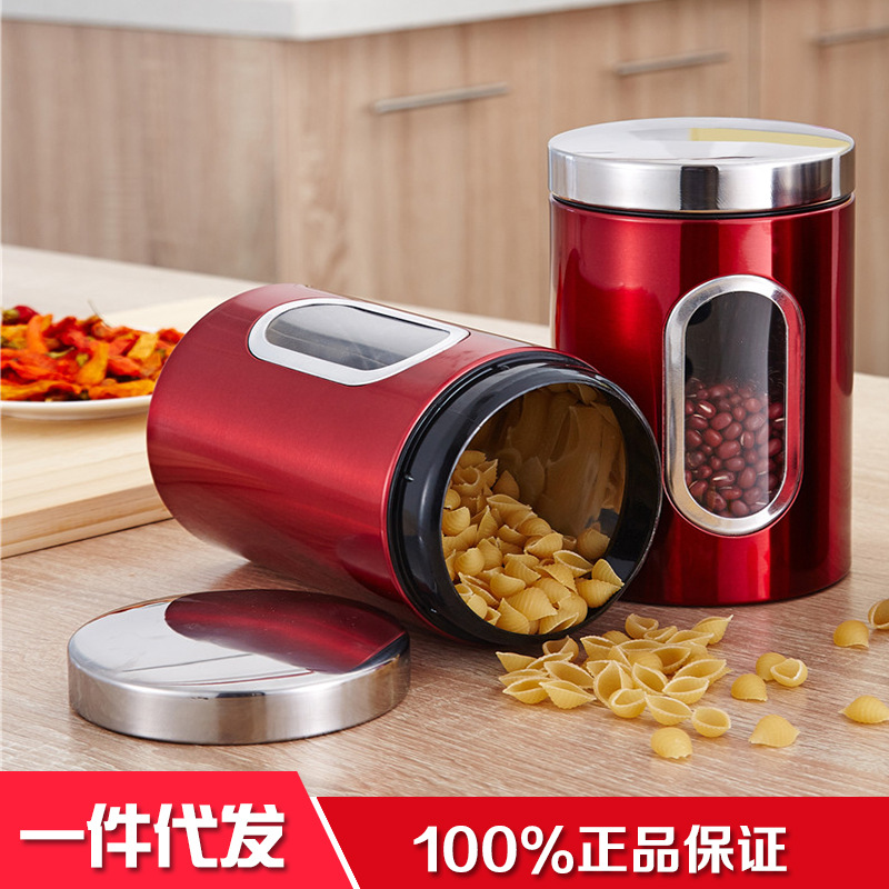 多功能不銹鋼廚房雜糧儲物罐 食品密封糖果罐 高檔禮品商場貨源工廠,批發,進口,代購
