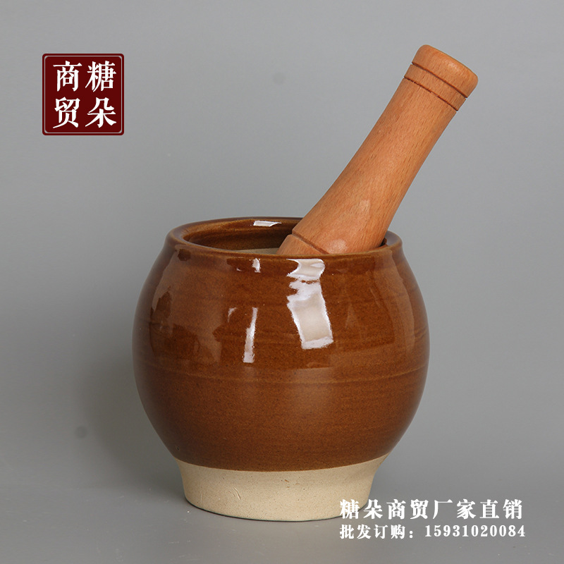 搗蒜器陶瓷蒜臼子蒜泥器壓蒜器廚房傢用砸蒜罐手動攪蒜蓉器木石臼工廠,批發,進口,代購