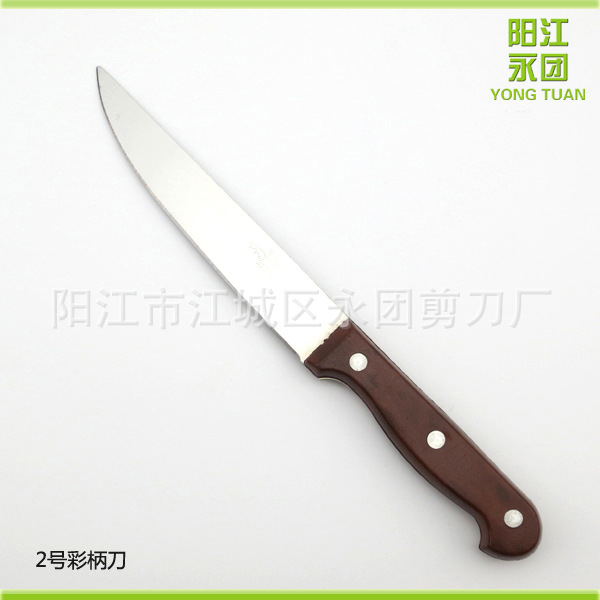 2元店貨源 三釘PP柄披覆 水果刀 牛扒刀 廚房果皮刀 2號彩柄刀批發・進口・工廠・代買・代購