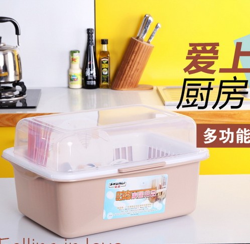 碗櫃塑料廚房瀝水碗架帶蓋碗筷餐具碗碟收納盒滴水碗架置物架批發・進口・工廠・代買・代購