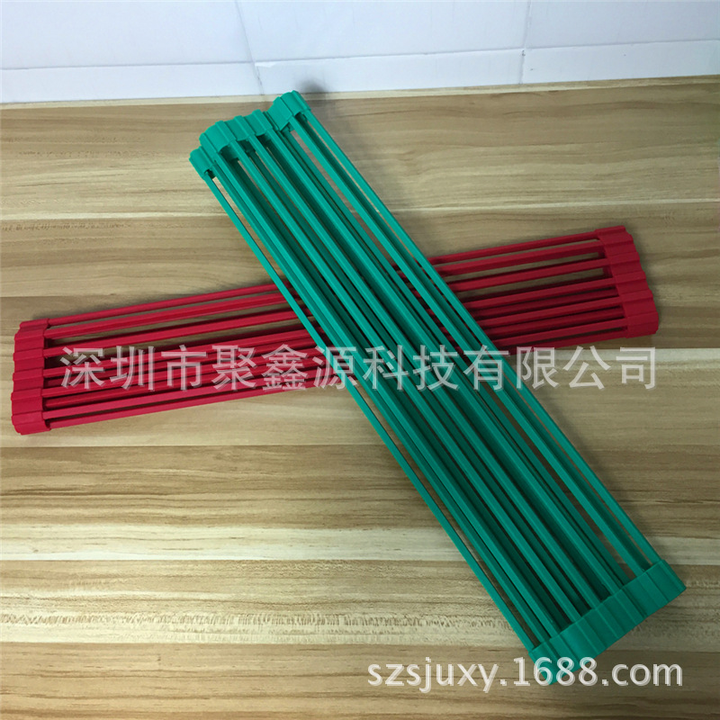現模工廠新款創意不銹鋼矽膠瀝水架 18根實心濾水架 可折疊瀝水架批發・進口・工廠・代買・代購