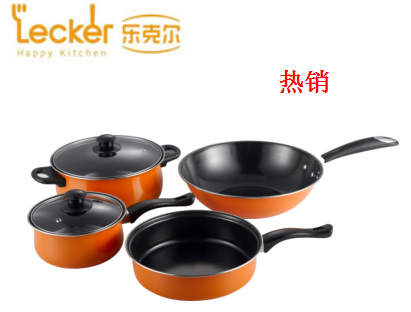 Debo德鉑lecker樂克爾全橙熱戀精鐵不黏套裝鍋炒鍋煎鍋湯鍋奶鍋工廠,批發,進口,代購