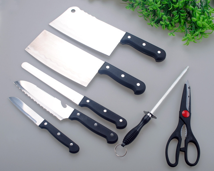 廠傢直銷 廚房8件套套刀 創意全鋼廚用刀 廚房套刀八件套工廠,批發,進口,代購