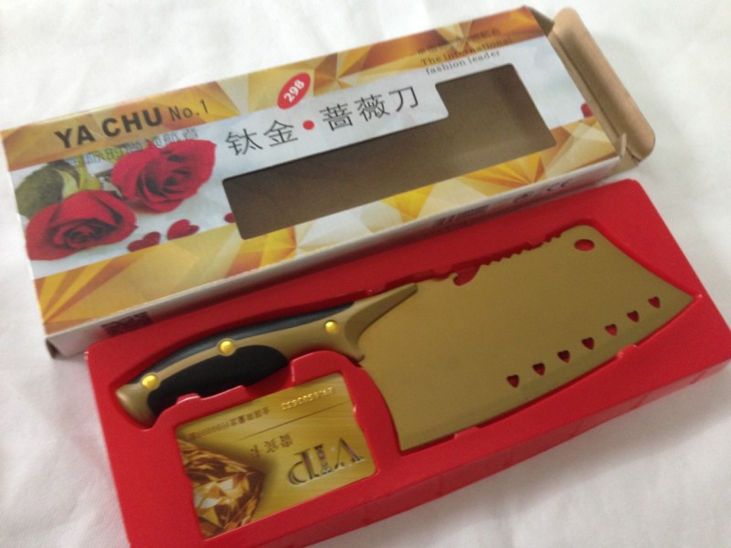 跑江湖必備 鈦金刀單刀 禮品刀 黃金刀前切後砍 展會廚用刀 菜刀工廠,批發,進口,代購
