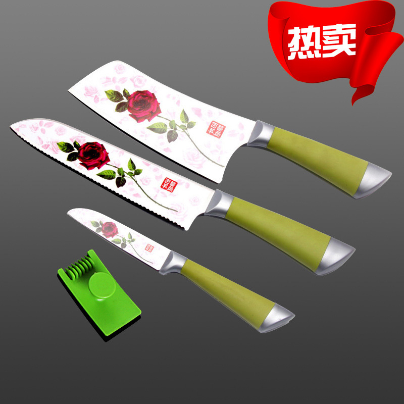 新款百年薔薇五件套 跑江湖最新日用產品 廚房刀具套裝 廠傢批發批發・進口・工廠・代買・代購