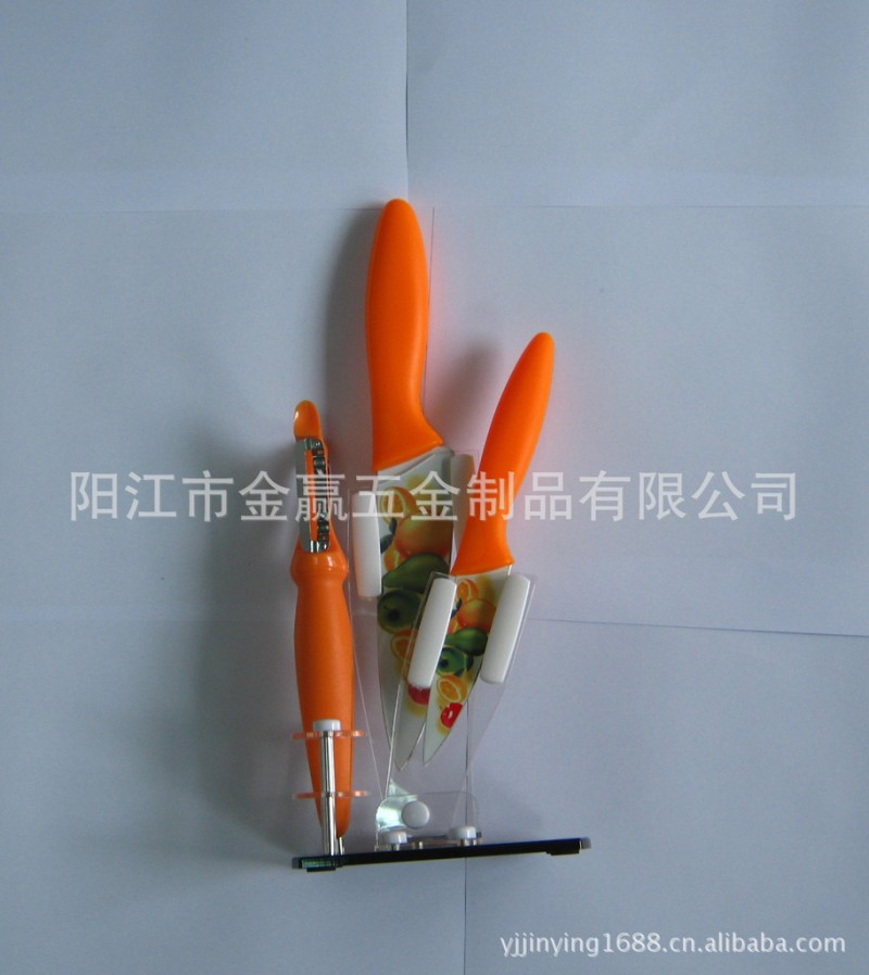 新款亞克力刀座套刀 不銹鋼披履廚師刀 廚房用刀  披履水果刀批發・進口・工廠・代買・代購