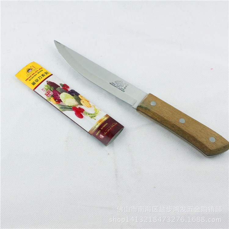 屠宰妙管傢木柄小尖刀 切肉削皮鍛打不銹鋼菜刀 多功能廚用屠宰刀批發・進口・工廠・代買・代購
