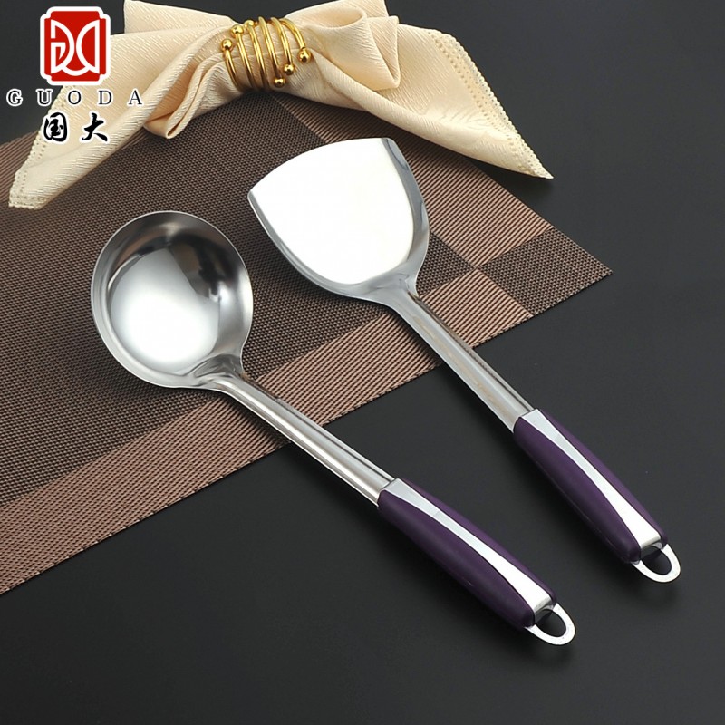 廚房用具 不銹鋼廚具 1.0單線彩色夾柄鏟勺工廠,批發,進口,代購