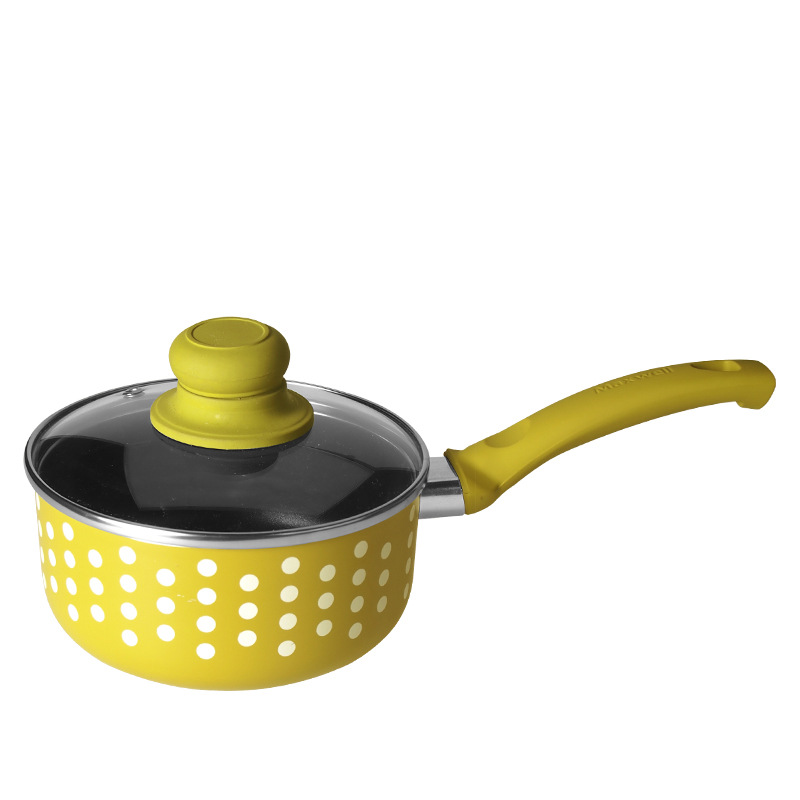 新品上市 廚具cookware 巴西圓點奶鍋 帶蓋子 16cm圓形鍋批發・進口・工廠・代買・代購