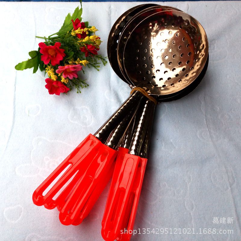 優質廚房用品塑料紅柄烹飪漏勺 義烏小商品批發兩元 廚房產品批發工廠,批發,進口,代購