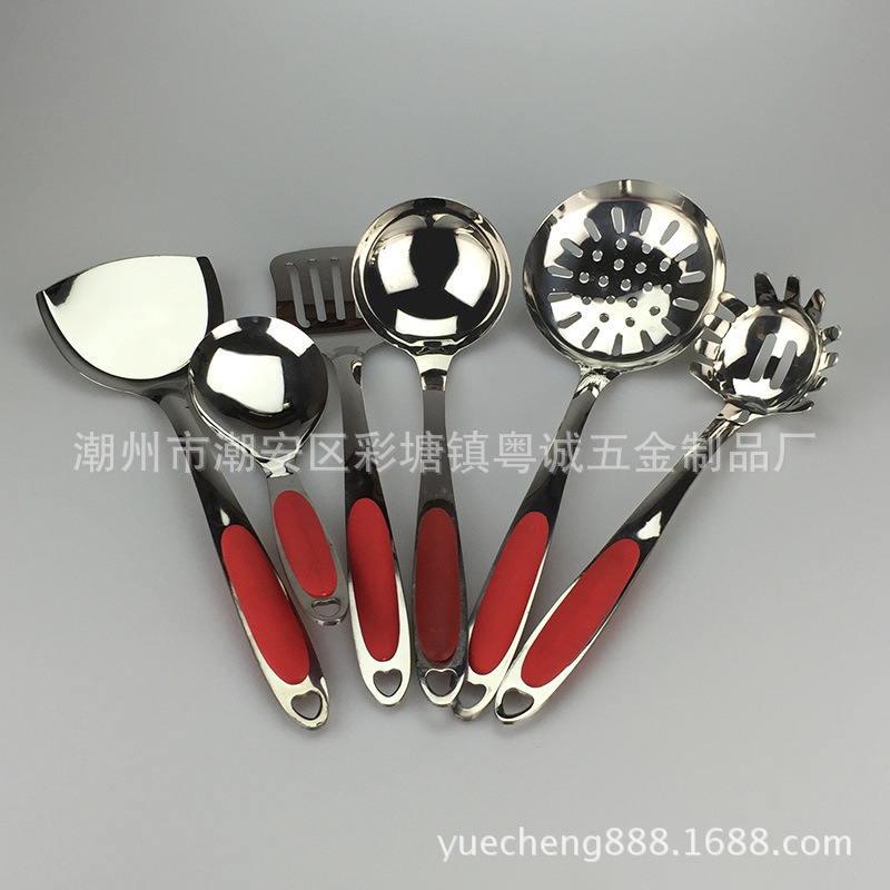 不銹鋼七件套廚具 哇膠廚具 不銹鋼七件套廚具禮品裝 烹飪勺鏟工廠,批發,進口,代購