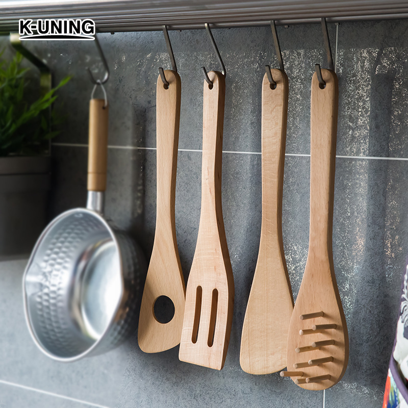 【Kitchen Unique】天佑出口櫸木意大利麵撈麵器不黏鍋圓孔鏟子工廠,批發,進口,代購