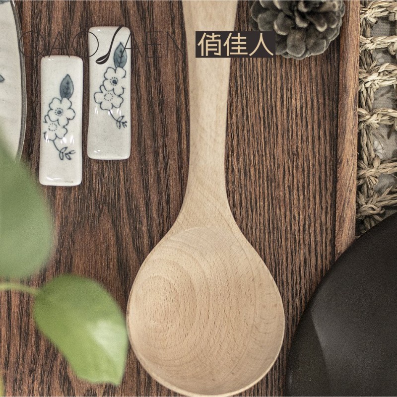 俏佳人 廠傢直銷天然櫸木 健康無漆 不沾鍋專用 木26cm木製大彎批發・進口・工廠・代買・代購