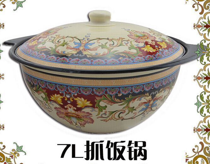 琺瑯彩大湯鍋搪瓷鍋加厚 電磁爐煲湯涮肉鍋34cm 抓飯鍋大盆批發・進口・工廠・代買・代購