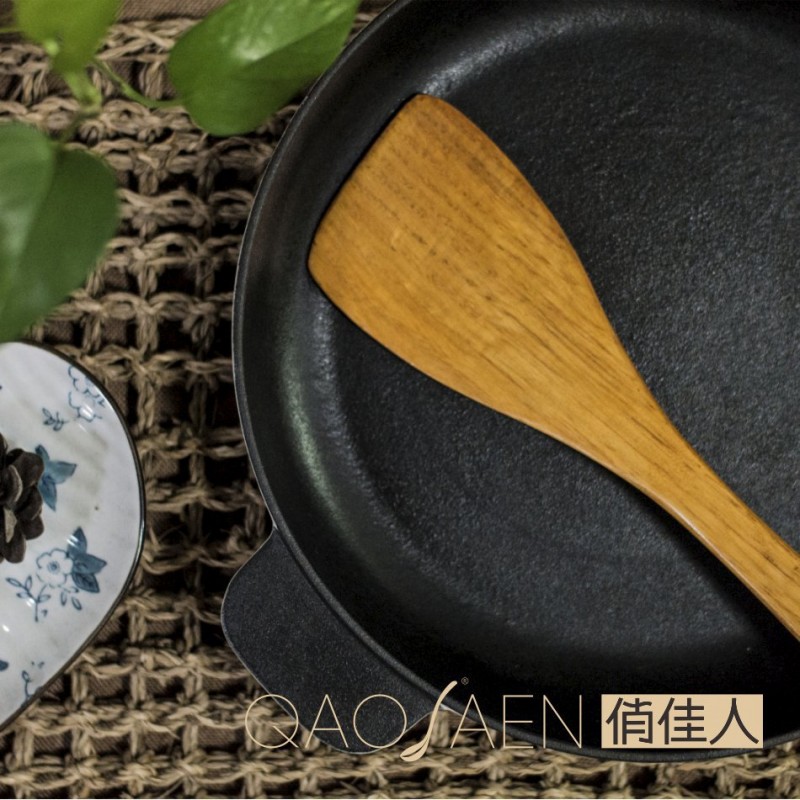俏佳人 健康原木 不沾鍋專用 32cm 正漆金黃斜鏟批發・進口・工廠・代買・代購