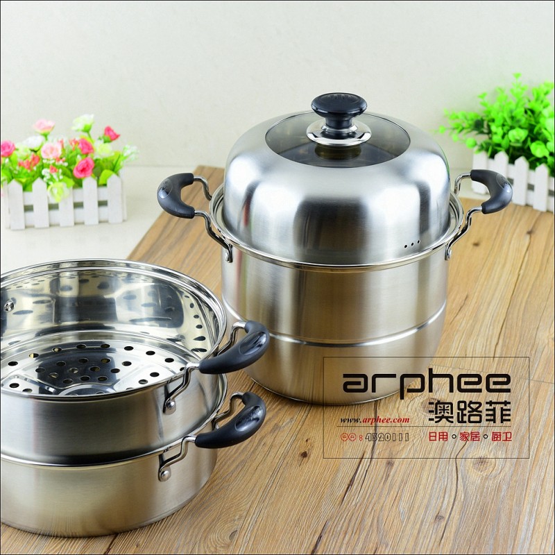 【澳路菲廚衛】生產供應特厚不銹鋼38cm四層多用蒸鍋38cm(二三層)工廠,批發,進口,代購
