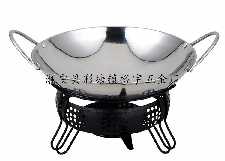 加厚不銹鋼酒精爐乾鍋 酒精鍋小火鍋 燜燒乾鍋爐 防溢酒吧鼎鍋工廠,批發,進口,代購